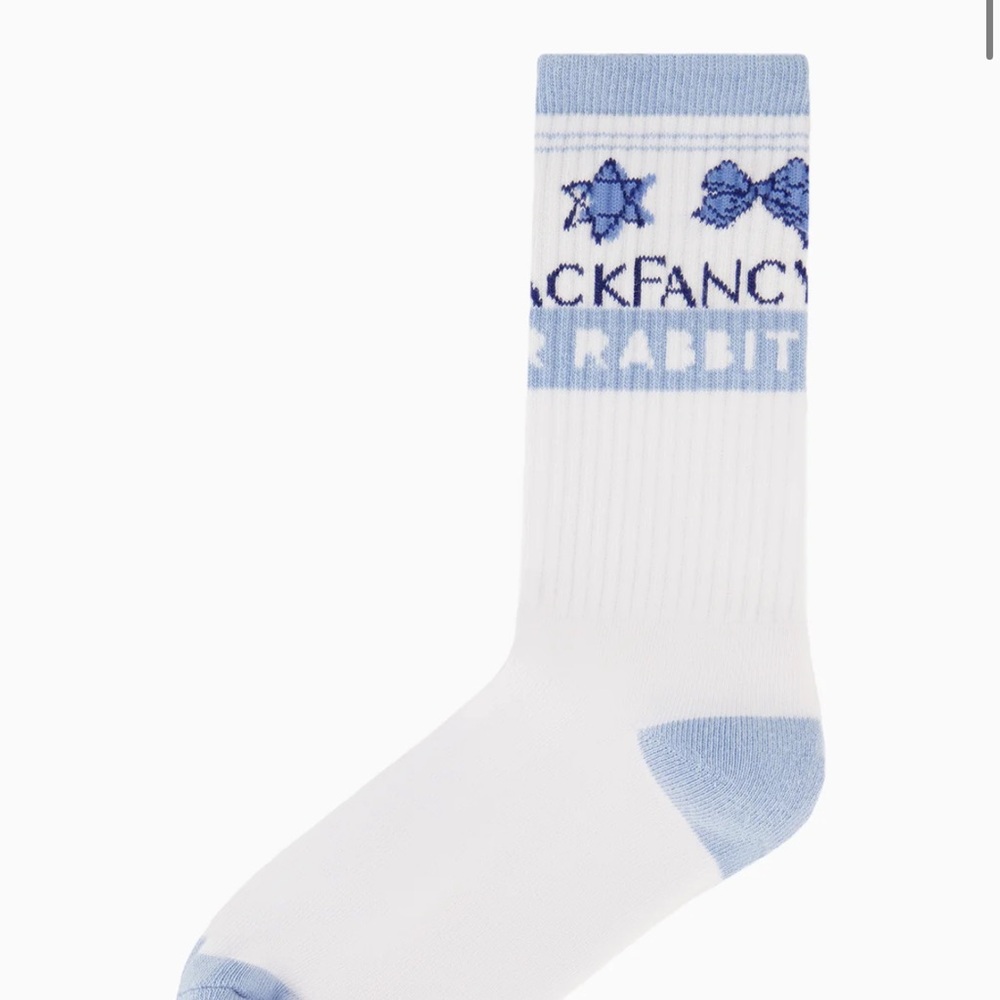 White and Blue Men's Socks by